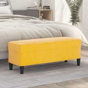 vidaXL Lavička žltá 100x35x41 cm zamat