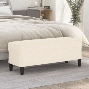 vidaXL Lavička krémová 100x35x41 cm zamat