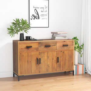 vidaXL Komoda, hnedá 110x35x70 cm, borovicový masív
