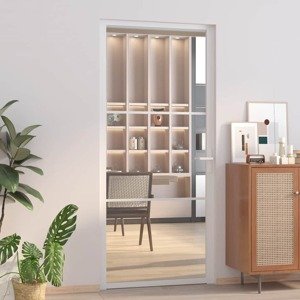vidaXL Vnútorné dvere 93x201,5 cm biele ESG sklo a hliník