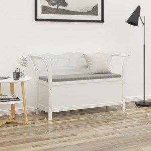 vidaXL Lavica biela 107x45x75,5 cm masívna jedľa