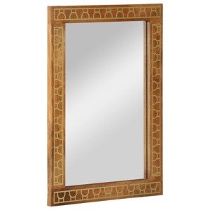 vidaXL Zrkadlo do kúpeľne 50x70x2,5 cm masívny mangovník a sklo