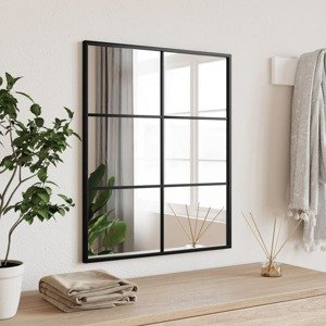 vidaXL Nástenné zrkadlo čierne 50x60 cm obdĺžnikové železné