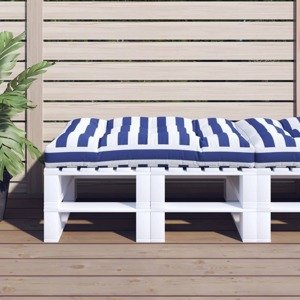 vidaXL Poduška na paletovú pohovku modro-biele pruhy 120x80x12cm látka