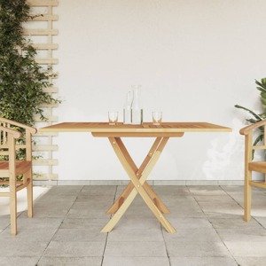vidaXL Skladací záhradný stôl 110x110x75 cm tíkový masív