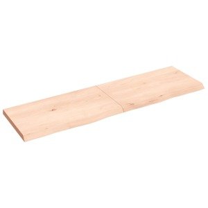 vidaXL Nástenná polica 140x40x(2-4) cm neošetrený dubový masív