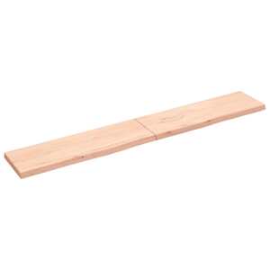 vidaXL Nástenná polica 200x30x(2-4) cm neošetrený dubový masív