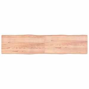 vidaXL Stolová doska svetlohnedá 220x50x(2-6)cm ošetrený masív hrany