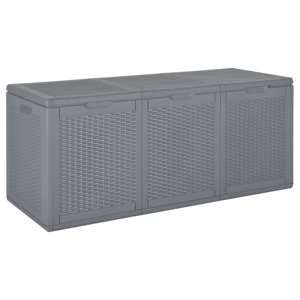 vidaXL Záhradný úložný box sivý PP ratan 270 l
