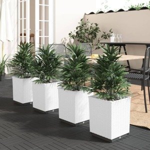 vidaXL Kvetináče 4 ks biele 30x30x37 cm polypropylén