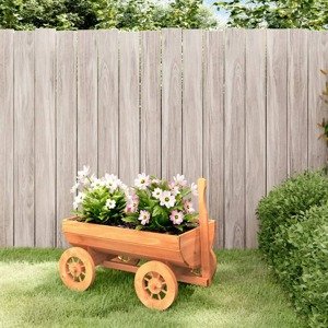 vidaXL Dekoratívny voz 70x43x54 cm masívna jedľa