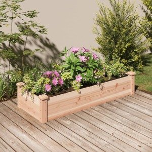 vidaXL Záhradný vyvýšený záhon s vložkou 120x45x25 cm masívna jedľa