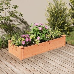 vidaXL Záhr. vyvýšený záhon s vložkou hnedý 120x45x25 cm masívna jedľa