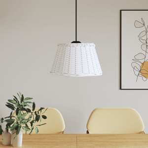 vidaXL Tienidlo na stropnú lampu biele Ø50x30 cm prútené
