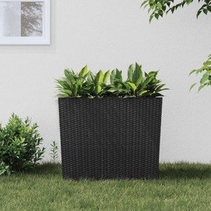 vidaXL Kvetináč s vyberateľnou vložkou antracitový 12/44 l PP ratan