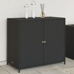 vidaXL Záhradná úložná skriňa čierna 83x45x76 cm polyratan