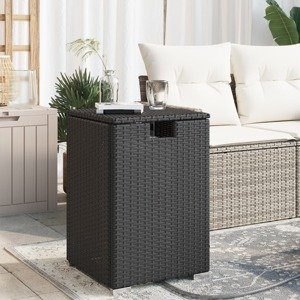 vidaXL Stolík na zakrytie propánovej fľaše čierny 40x40x60cm polyratan