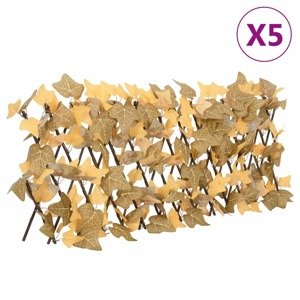 vidaXL Rozťahovacia mriežka s umelým javorom oranžová 5 ks 180x30 cm