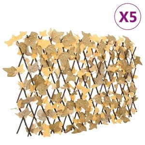 vidaXL Rozťahovacia mriežka s umelým javorom oranžová 5 ks 180x60 cm