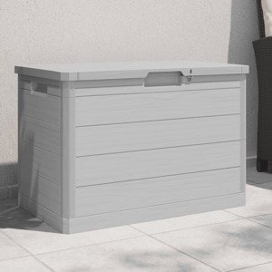 vidaXL Vonkajší box na vankúše sivý 77,5x44,5x53 cm polypropylén
