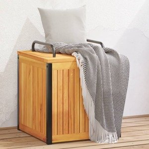 vidaXL Vonkajší box na vankúše 45x45x45/53 cm masívna akácia a oceľ