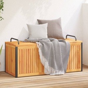 vidaXL Vonkajší box na vankúše 110x45x42/53 cm masívna akácia a oceľ