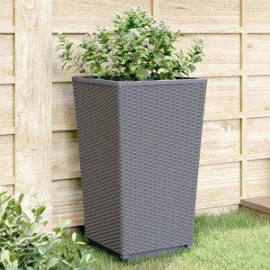 vidaXL Záhradné kvetináče 4 ks, sivé 32,5x32,5x57 cm, PP