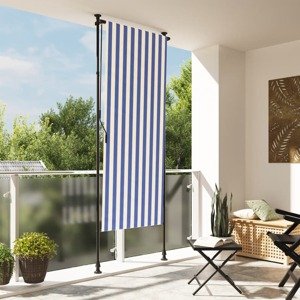 vidaXL Vonkajšia roleta modro-biela 120x270 cm látka a oceľ