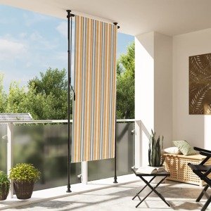 vidaXL Vonkajšia roleta žlto-biela 120x270 cm látka a oceľ