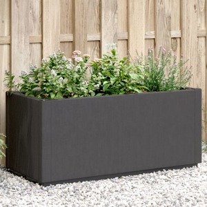 vidaXL Záhradný kvetináč tmavosivý 80x36x35 cm PP