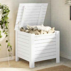 vidaXL Úložný box s vekom RANA biely 60x49x54 cm borovicový masív