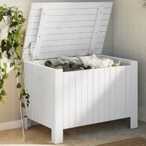 vidaXL Úložný box s vekom RANA biely 80x49x54 cm borovicový masív