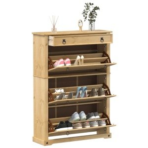 vidaXL Botník Corona 99x32x138 cm borovicový masív