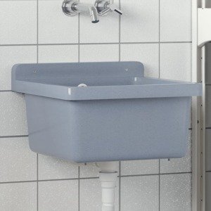 vidaXL Umývadlo na montáž na stenu sivé 40x40x24 cm živica