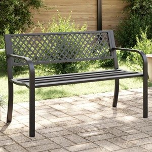 vidaXL Záhradná lavica 119 cm čierna oceľ