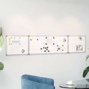 vidaXL Magnetická biela tabuľa skladacia 200x40x1,7 cm hliník