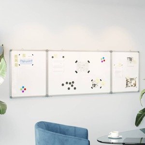 vidaXL Magnetická biela tabuľa skladacia 160x60x1,7 cm hliník