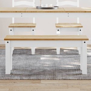 vidaXL Jedálenská lavica Panama biela 105x30x45 cm borovicový masív