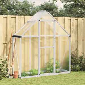 vidaXL Skleník so základovým rámom strieborný 169x58x195 cm hliník