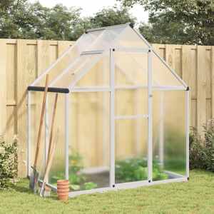 vidaXL Skleník so základovým rámom strieborný 169x114x195 cm hliník