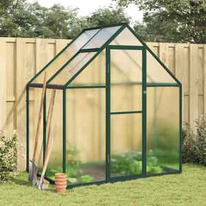 vidaXL Skleník so základovým rámom zelený 169x114x195 cm hliník