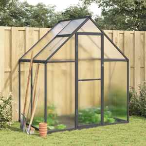 vidaXL Skleník s základovým rámom antracitový 169x114x195 cm hliník