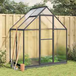 vidaXL Skleník s základovým rámom antracitový 169x114x202 cm hliník