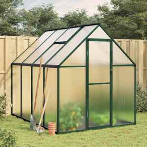 vidaXL Skleník so základovým rámom zelený 224x169x195 cm hliník