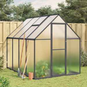 vidaXL Skleník s podkladovým rámom antracitový 224x169x195 cm hliník