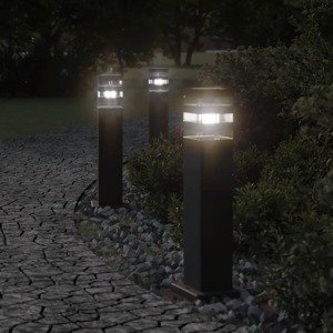 vidaXL Vonkajšia stojaca lampa čierna 50 cm hliník