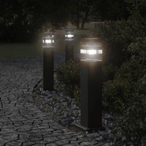 vidaXL Vonkajšie stojace lampy 3 ks čierna 50 cm hliník