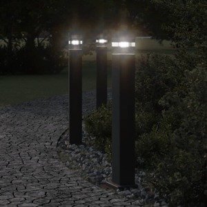 vidaXL Vonkajšia stojaca lampa čierna 80 cm hliník