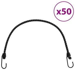 vidaXL Bungee šnúry s reflexnými pásikmi a háčikmi 50 ks 59 cm