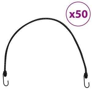vidaXL Bungee šnúry s reflexnými pásikmi a háčikmi 50 ks 88 cm